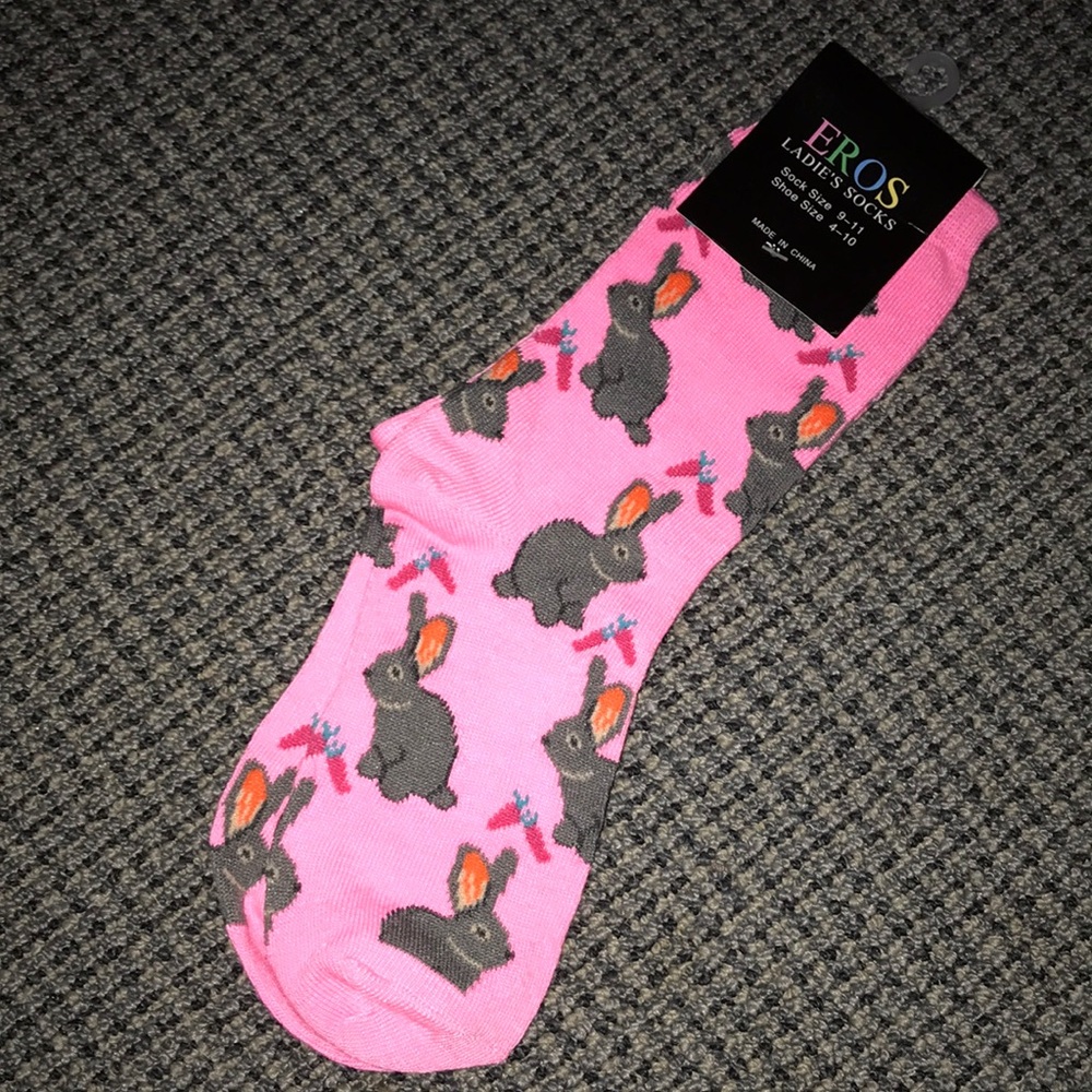 Pink Bunny Print Ladies‎ Socks - EROS